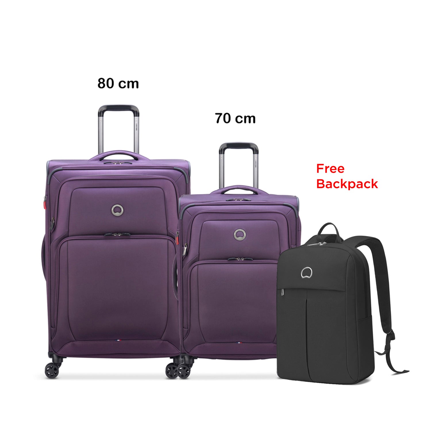 Delsey Optimax Lite 2 Piece Luggage Trolley Set