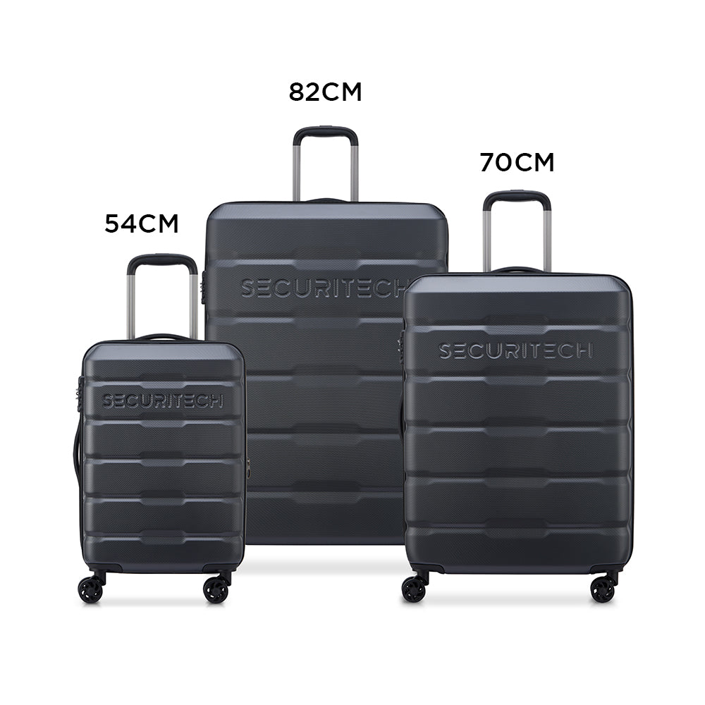 Delsey Citadel 3 Piece Set Expandable Luggage Trolley 54 70 82cm