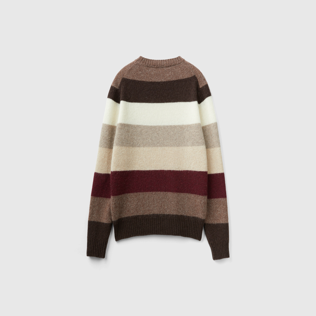 Striped sweater in pure Shetland wool