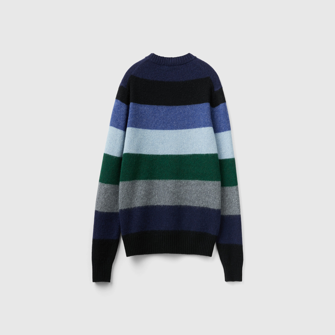 Striped sweater in pure Shetland wool