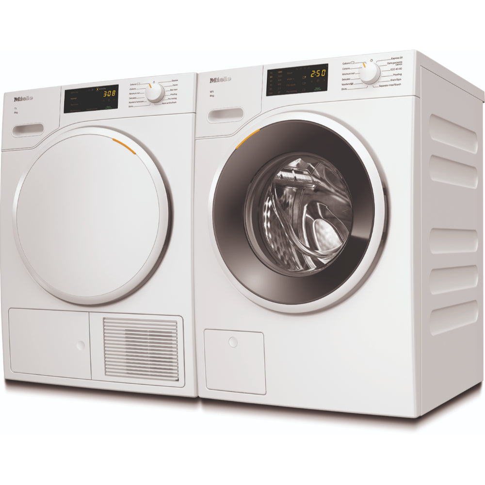 Miele Extra Quite Washing Machine 8KG - WWD 120 WCS + Heat Pump Dryer 8KG - TWC 220 WP