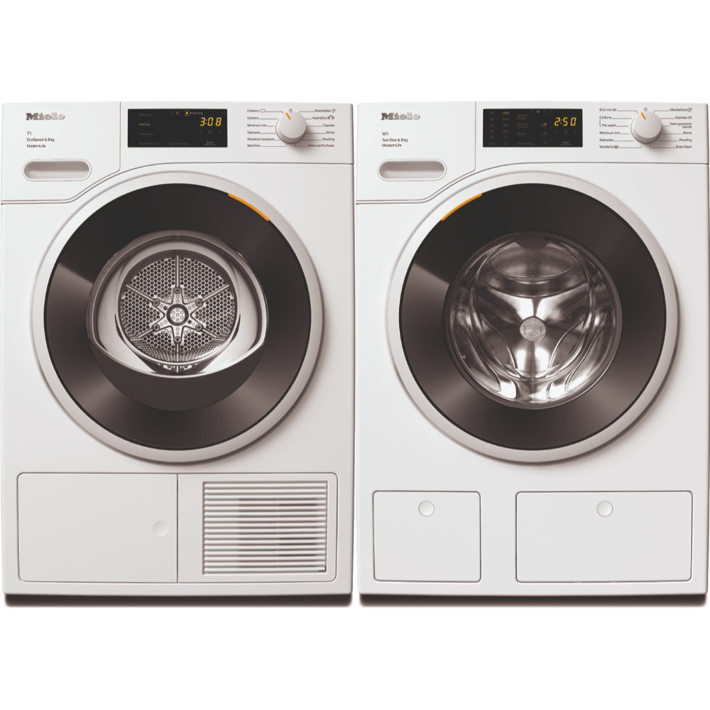 Miele WWD660 WCS TDos & 8kg W1 front-loader washing machine and Miele Energy Efficient Heat-Pump Dryer TWD 260 WP 8kg, Perfectly Dried Cloth