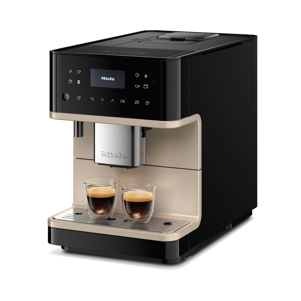 Miele CM 6360 MilkPerfection Automatic Bean-to-Cup Coffee Machine - OneTouch for Two, AromaticSystem, individual profiles, DoubleShot, WiFi-compatible, LED lighting, Obsidian Black CleanSteel Metallic