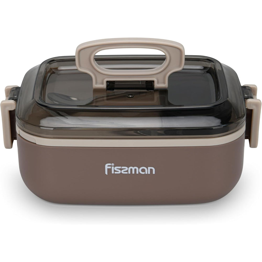 Fissman Single Deck Lunch Box 1000mL with Sauce Cup, Spoon and Fork Compartment