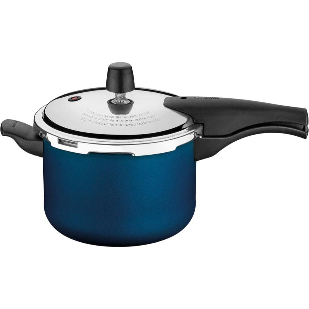 Tramontina Brazil  Vancouver 20cm 4.5L Blue Aluminum Pressure Cooker with Easy to Clean Interior and Exterior Starflon Max PFOA Free Nonstick Coating