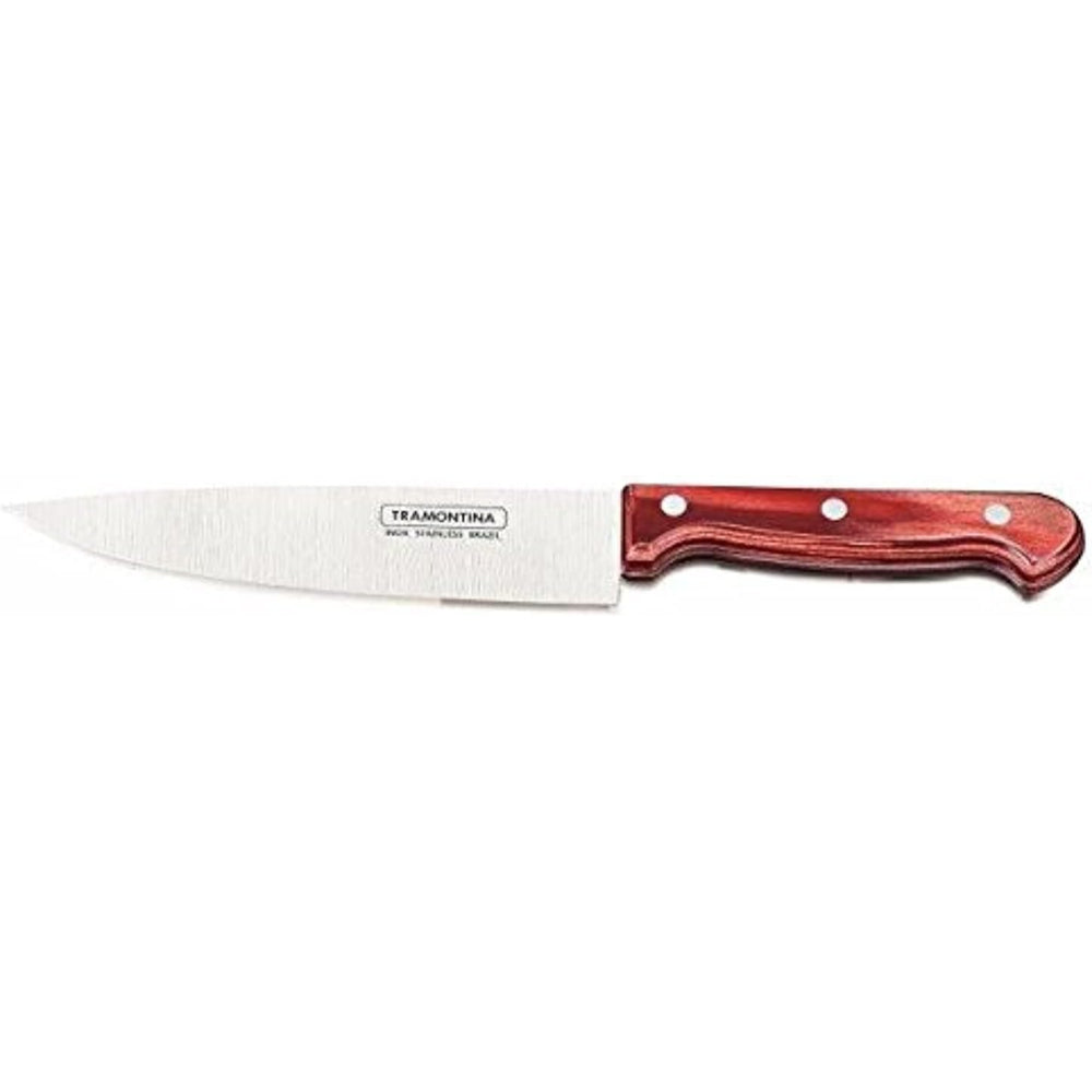 Tramontina Brazil  Polywood 7 Inches Chef Knife with Stainless Steel Blade and Dishwasher Safe Treated Handle