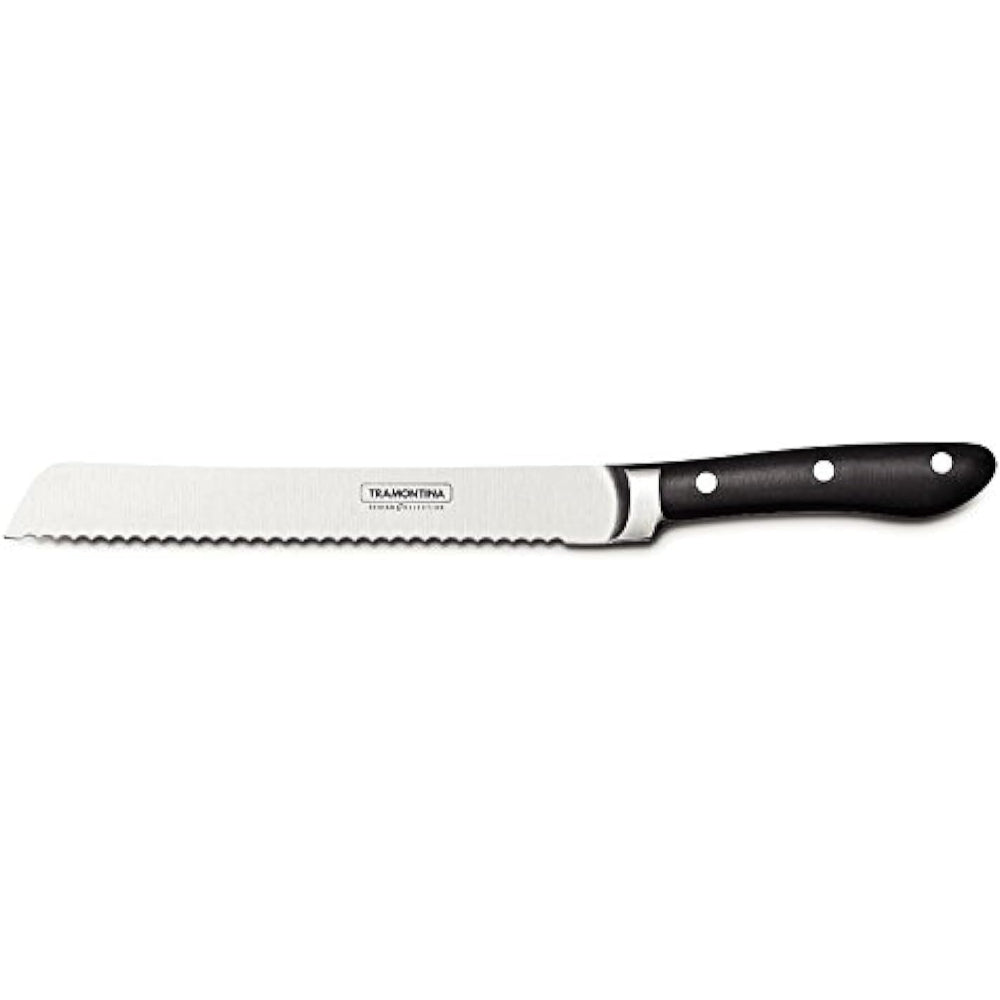 Tramontina Brazil  Prochef 8 Inches Bread Knife with Stainless Steel Blade and Black Polycarbonate and Fiberglass Handle