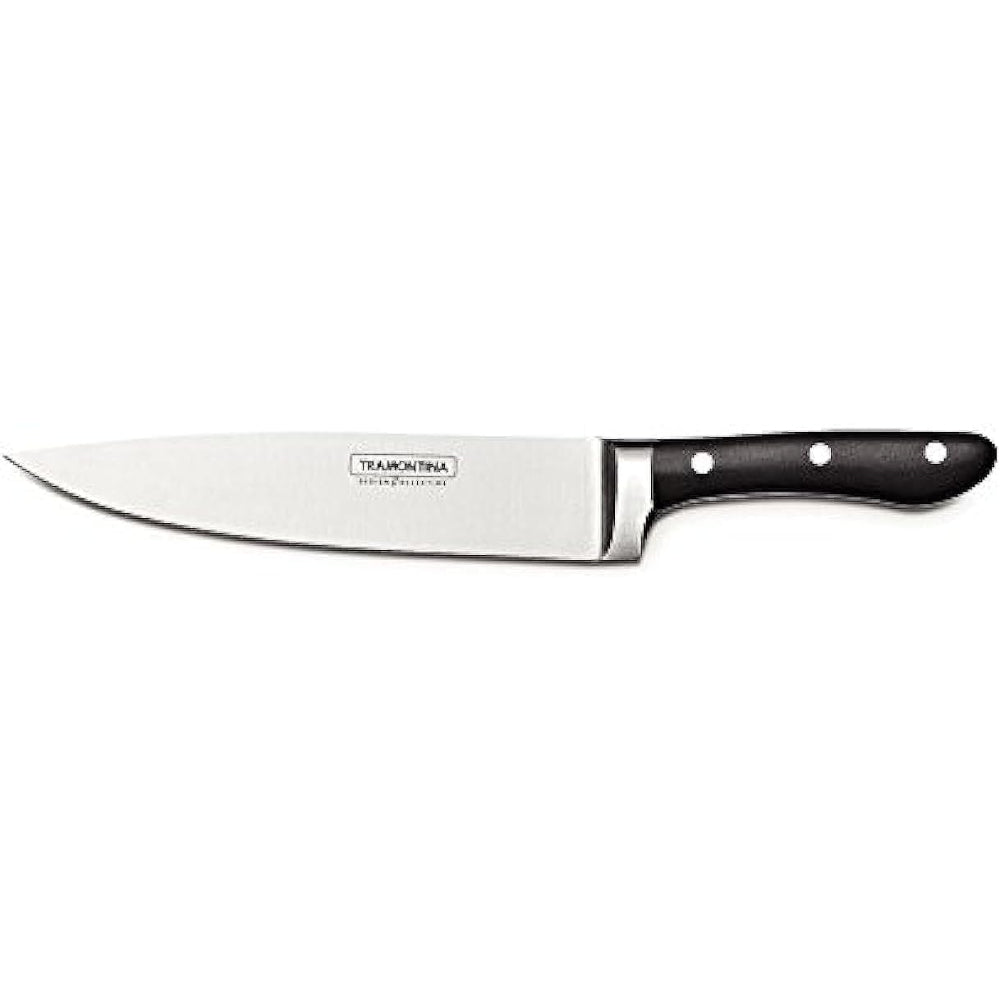 Tramontina Brazil  Prochef 8 Inches Chef Knife with Stainless Steel Blade and Black Polycarbonate and Fiberglass Handle