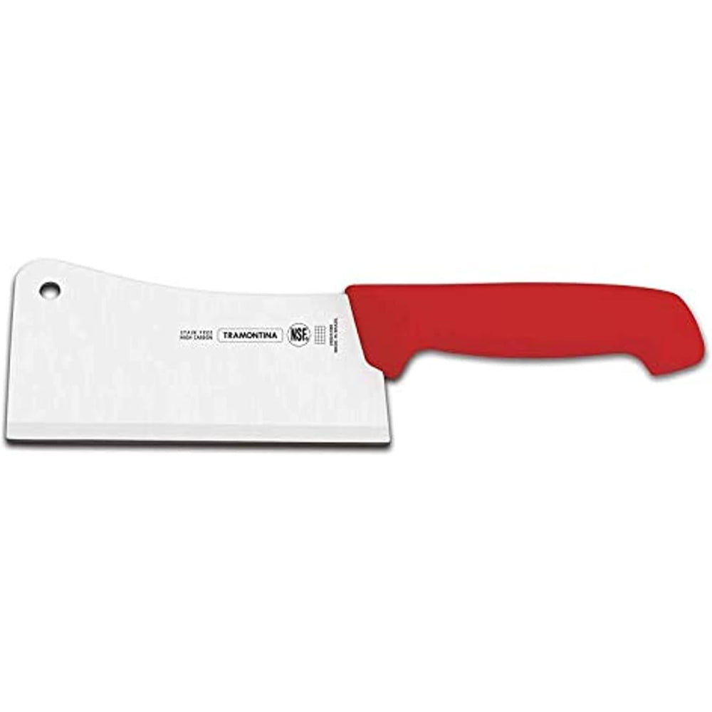 Tramontina Brazil  Professional Master 10 Inches Cleaver Knife with Stainless Steel Blade and Red Polypropylene Handle with Antimicrobial Protection