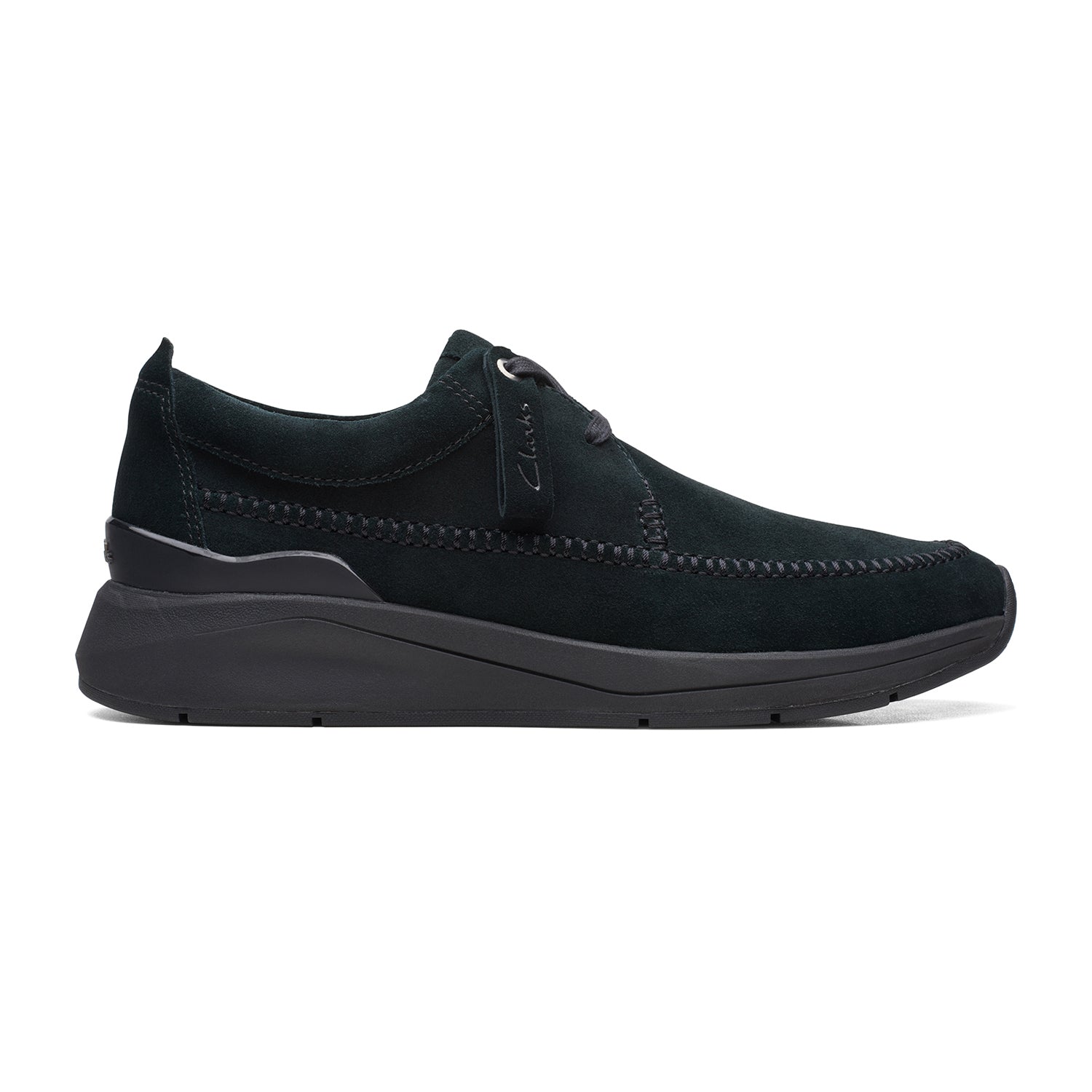 Clarks Coastliteweave Shoes - Black Suede - 261677407 - G Width (Standard Fit)