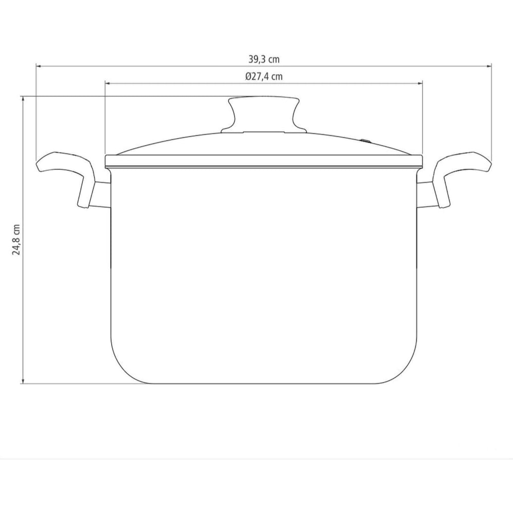 Tramontina Brazil  Paris Red Aluminum 26cm Stock Pot with Interior and Exterior Starflon Max Red PFOA Free Nonstick Coating