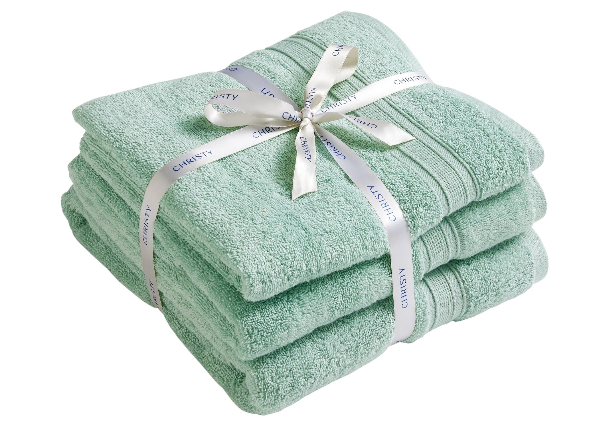 Christy "Serene" Bath Towel Set of 3 in Duck Egg