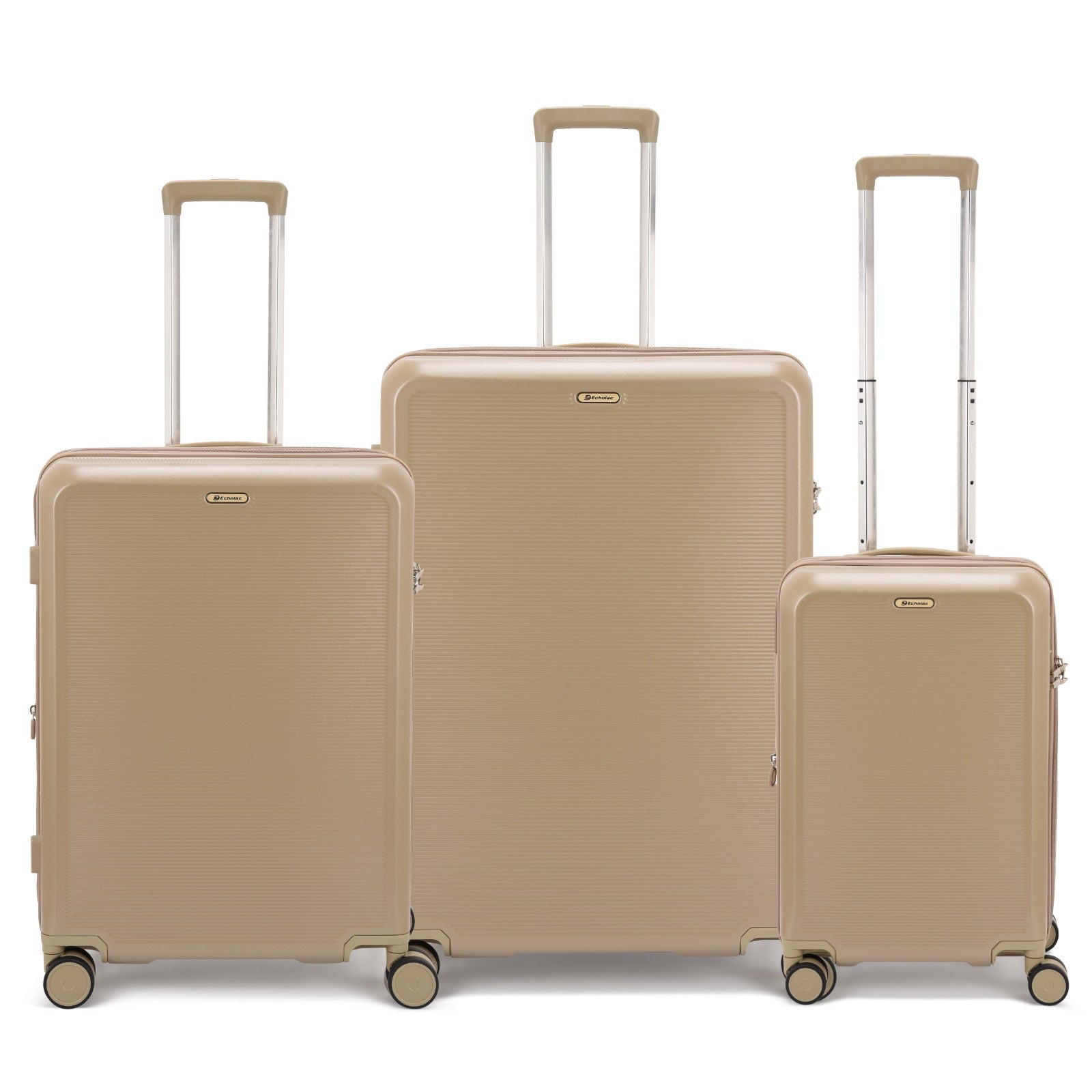 Echolac Sense 56+67+78cm Hardcase Expandable 4 Double Wheel 3 Piece Luggage Trolley Set