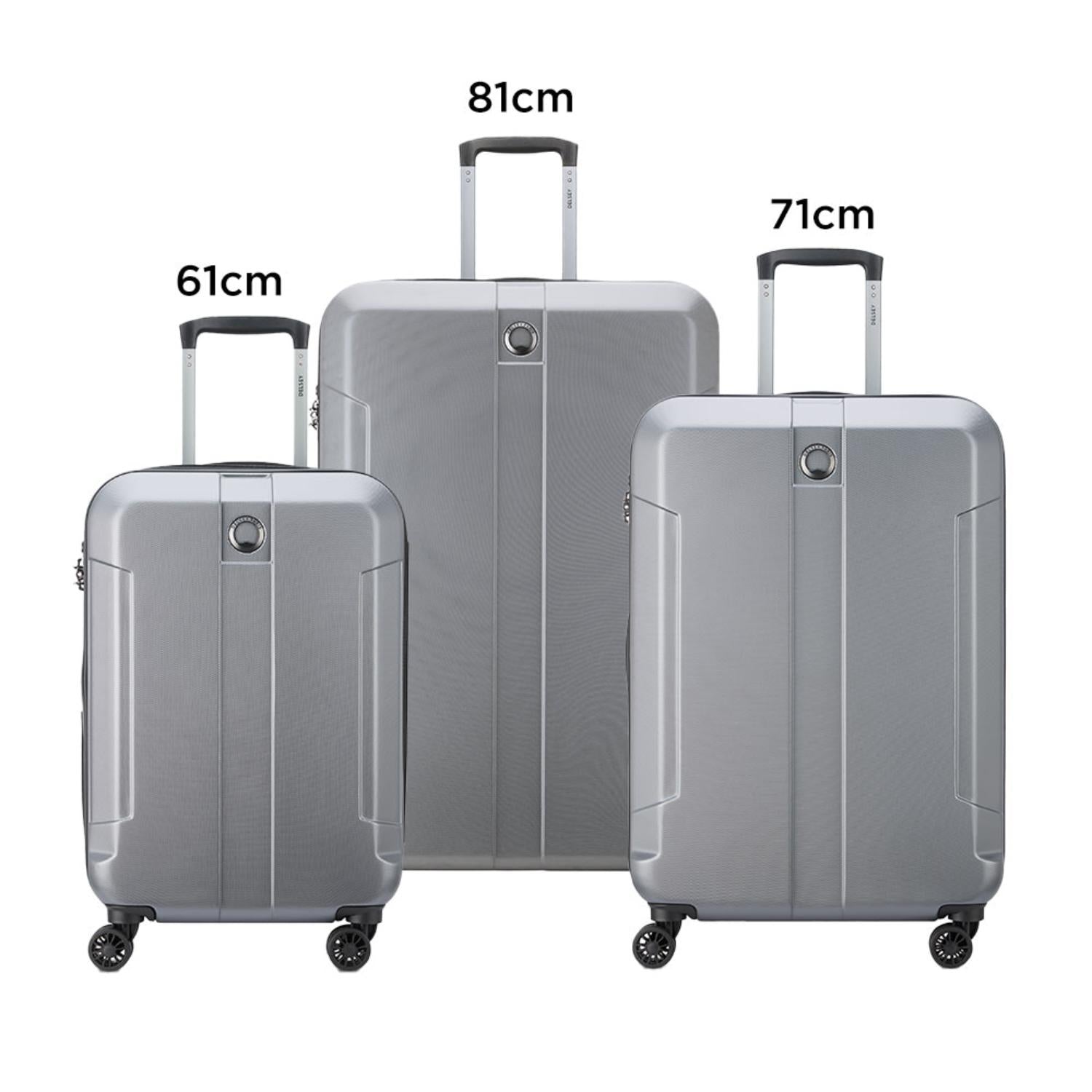 Delsey Depart Hard 3 Piece Set Expandable Luggage Trolley 61+71+81cm