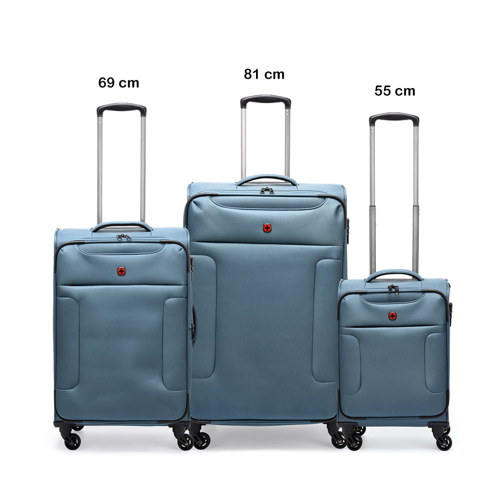 Wenger Eazy 54+68+80cm Softcase Expandable Luggage Trolley Set Of 3 - Teal