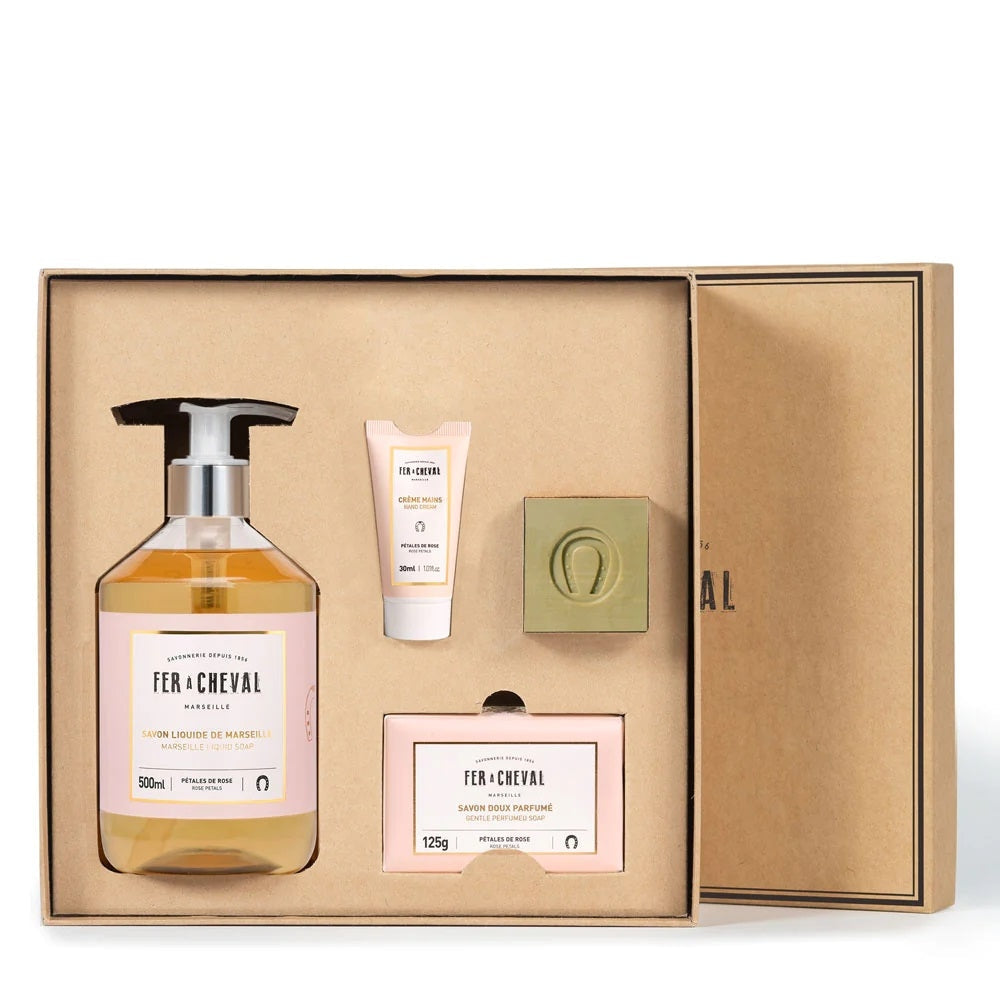 Fer A Cheval "Coffret Tendresse Rose" Pure Olive Rose Petals - Gift Set