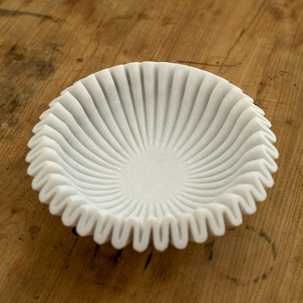 Curate Home - Marble Big Bowl Ruffle