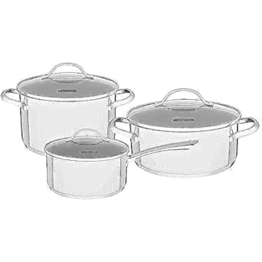 Tramontina Brazil  Una 6 Pieces Stainless Steel Cookware Set with Tri-ply Bottom