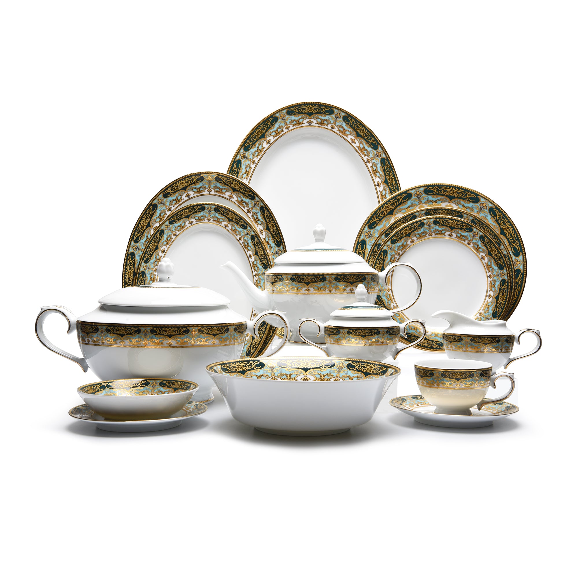 Dankotuwa Polina Green 98Pc Dinner Set