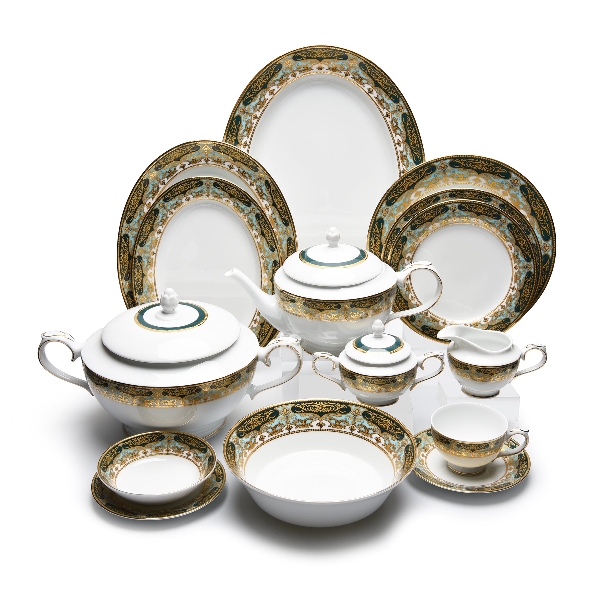 Dankotuwa Polina Green 98Pc Dinner Set