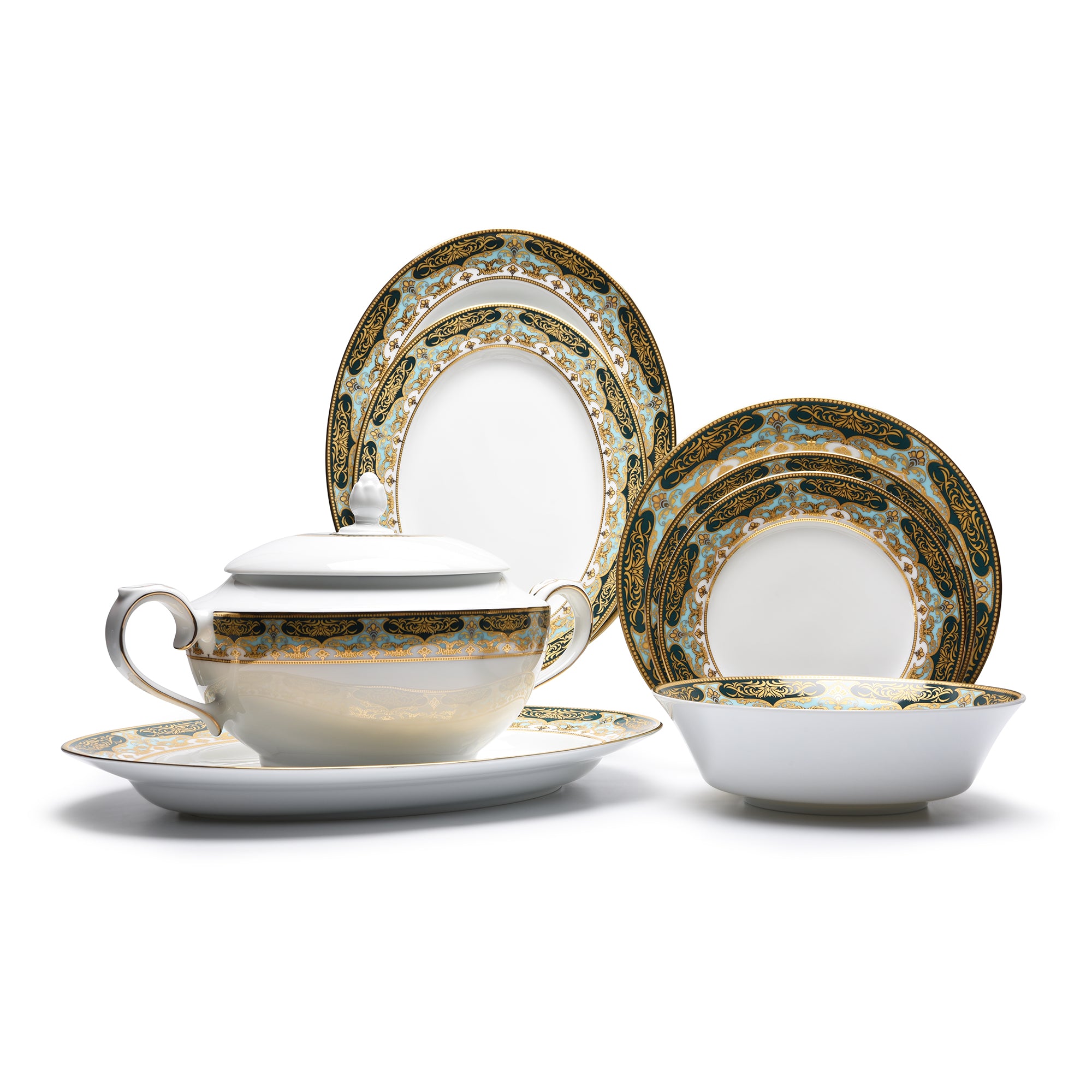 Dankotuwa Polina Green 98Pc Dinner Set