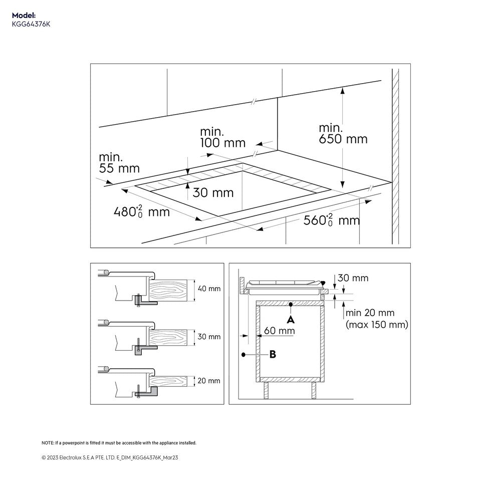 Electrolux Built-In 4-Burner Gas Hob 60cm