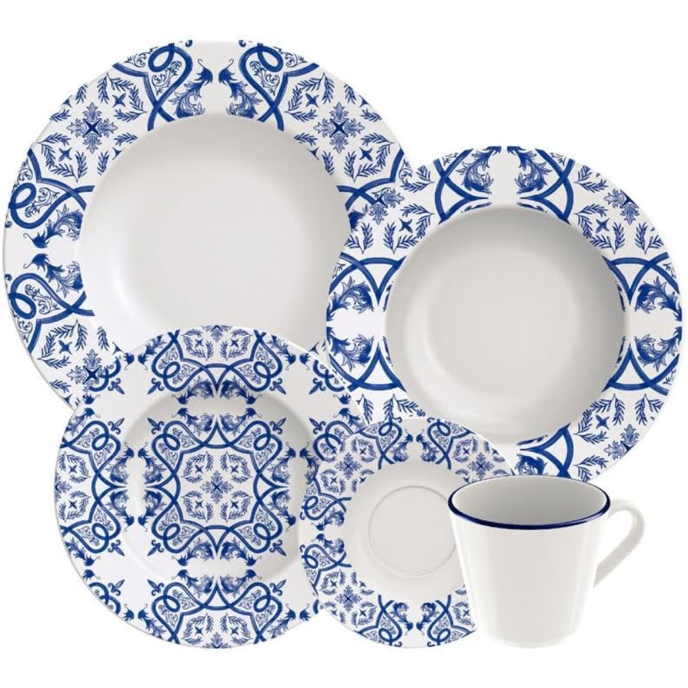 Tramontina Brazil  Algarve 20 Pieces Decorated Porcelain Dinner Set