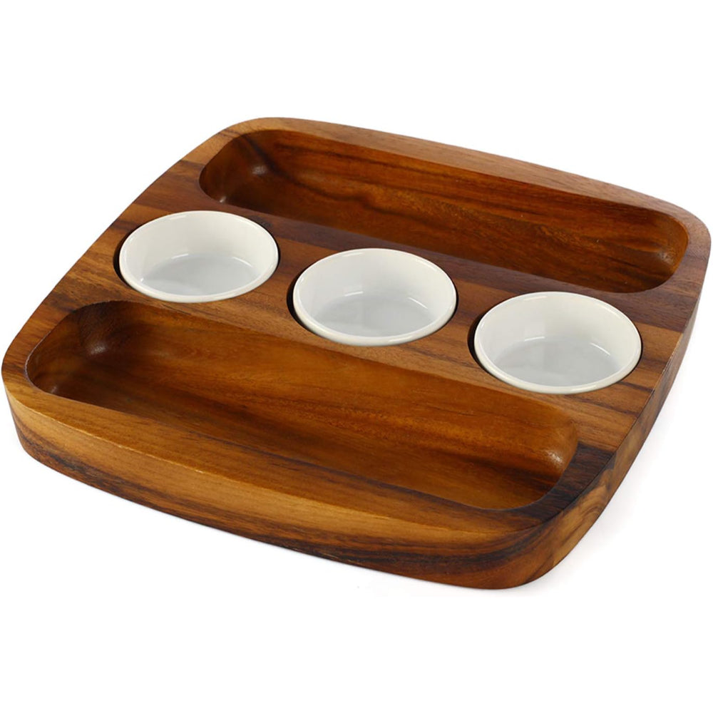 2 Side Chip & Salsa Serving Tray