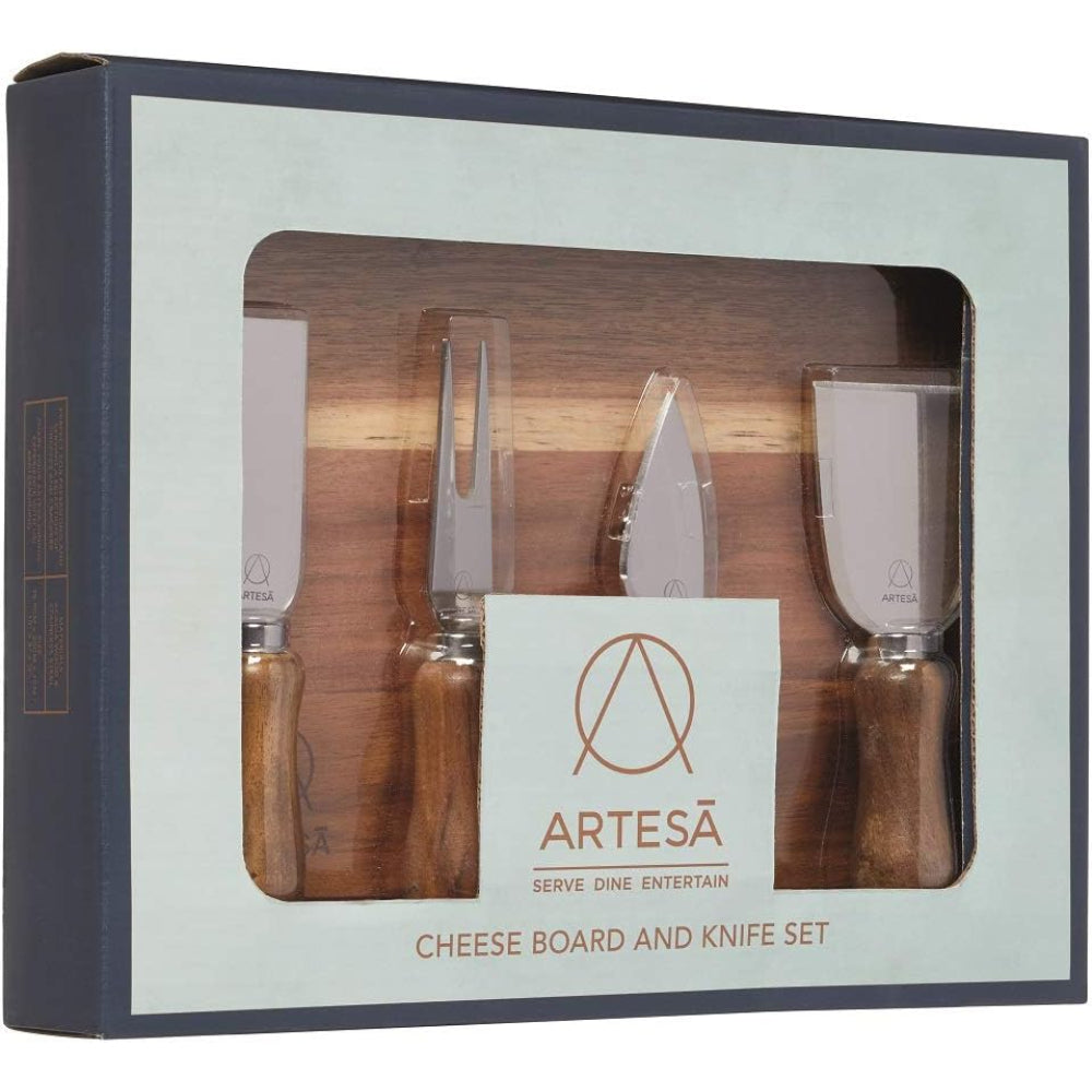 Art Cheese Board Serving Set Acacia Wood