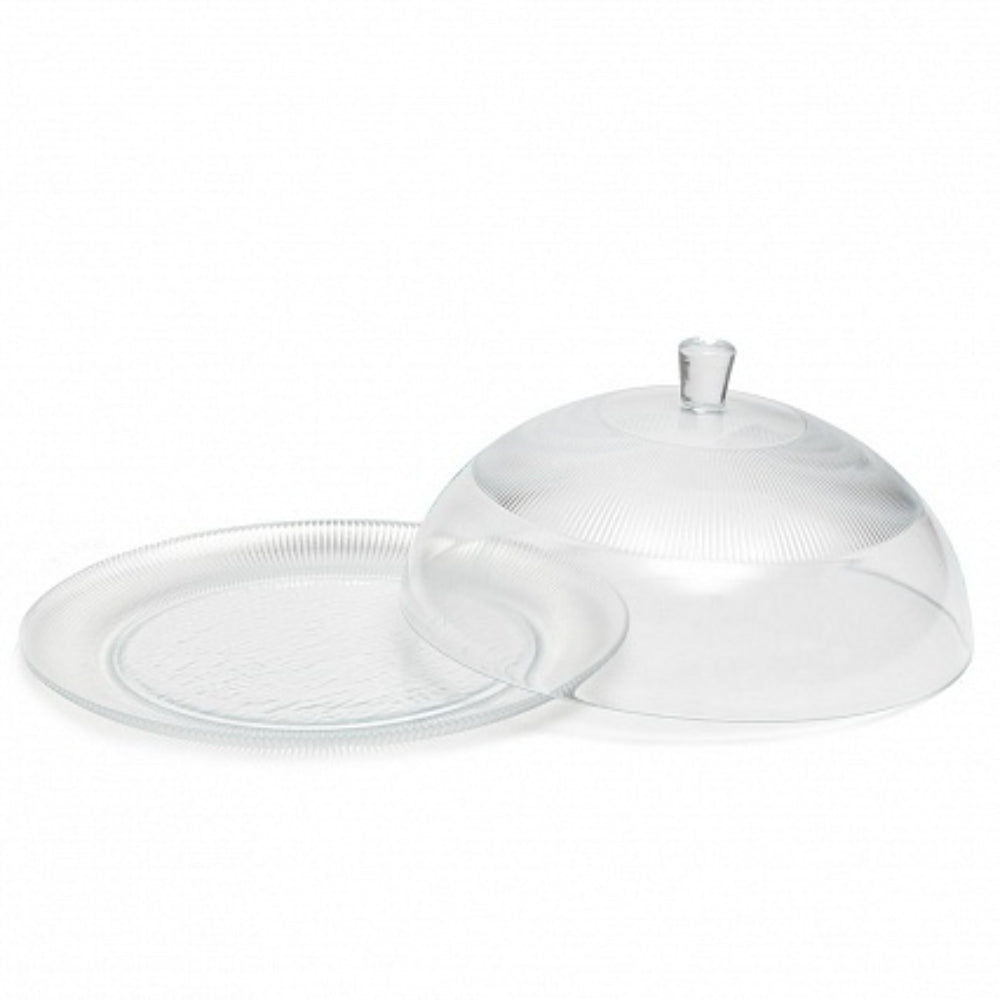 Tognana Cake Plate W/Cover Cm.33H18 Clear Traspare