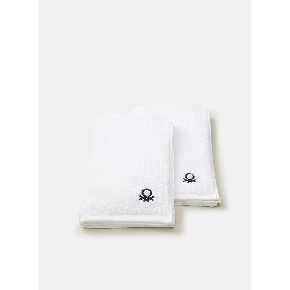 United Colors of Benetton Safari White Hand Towel (set of 2) 450 GSM