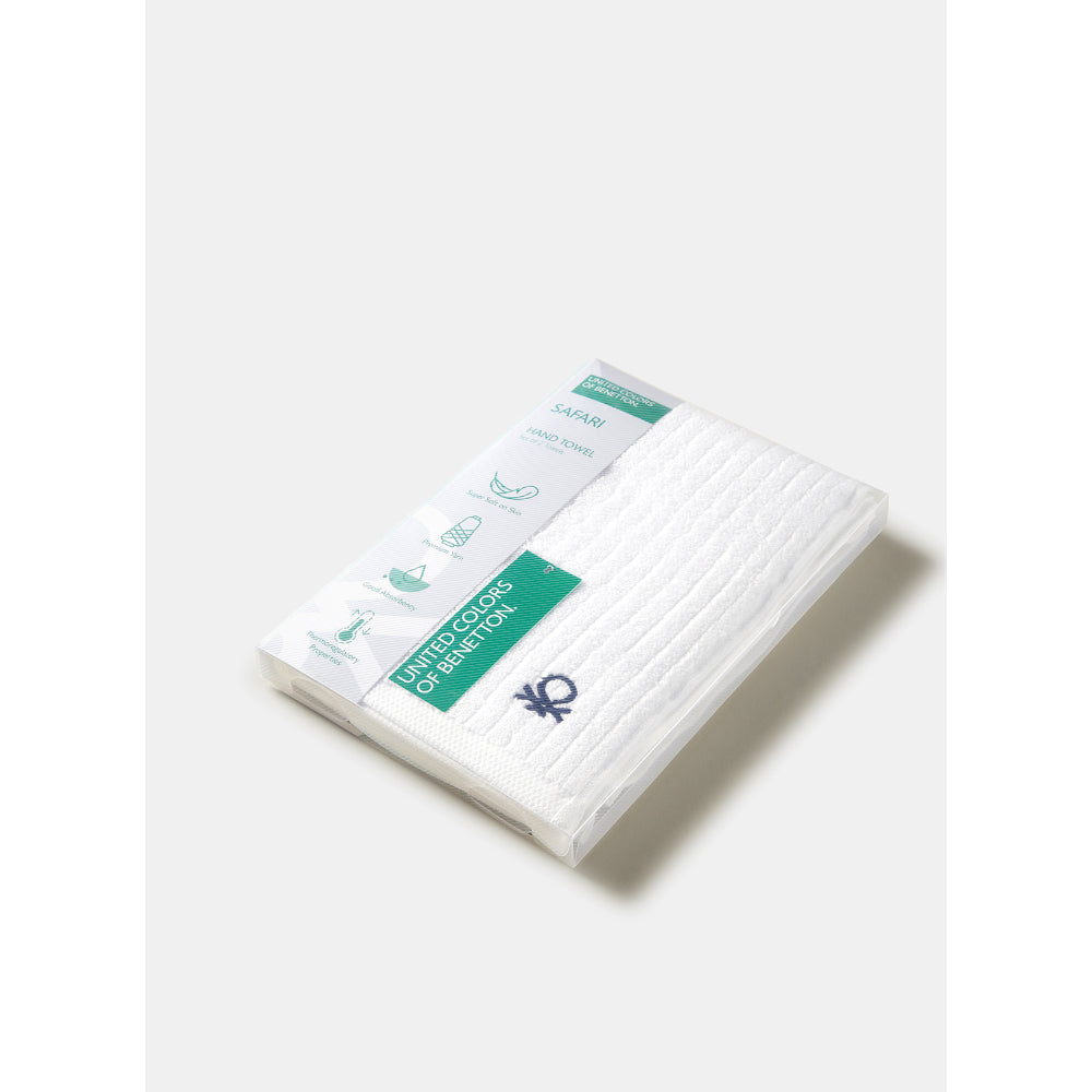 United Colors of Benetton Safari White Hand Towel (set of 2) 450 GSM