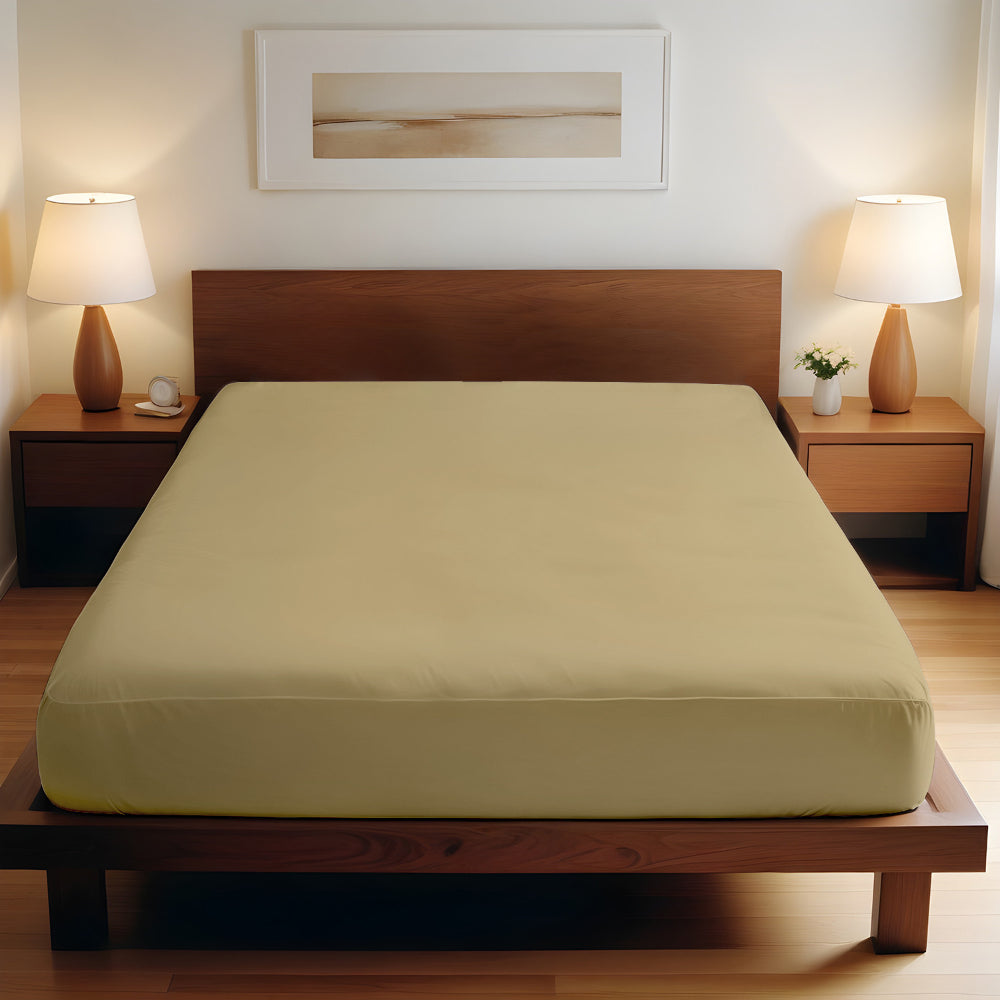 Cotton Home 1-piece Fitted Sheet Super Soft Mustard