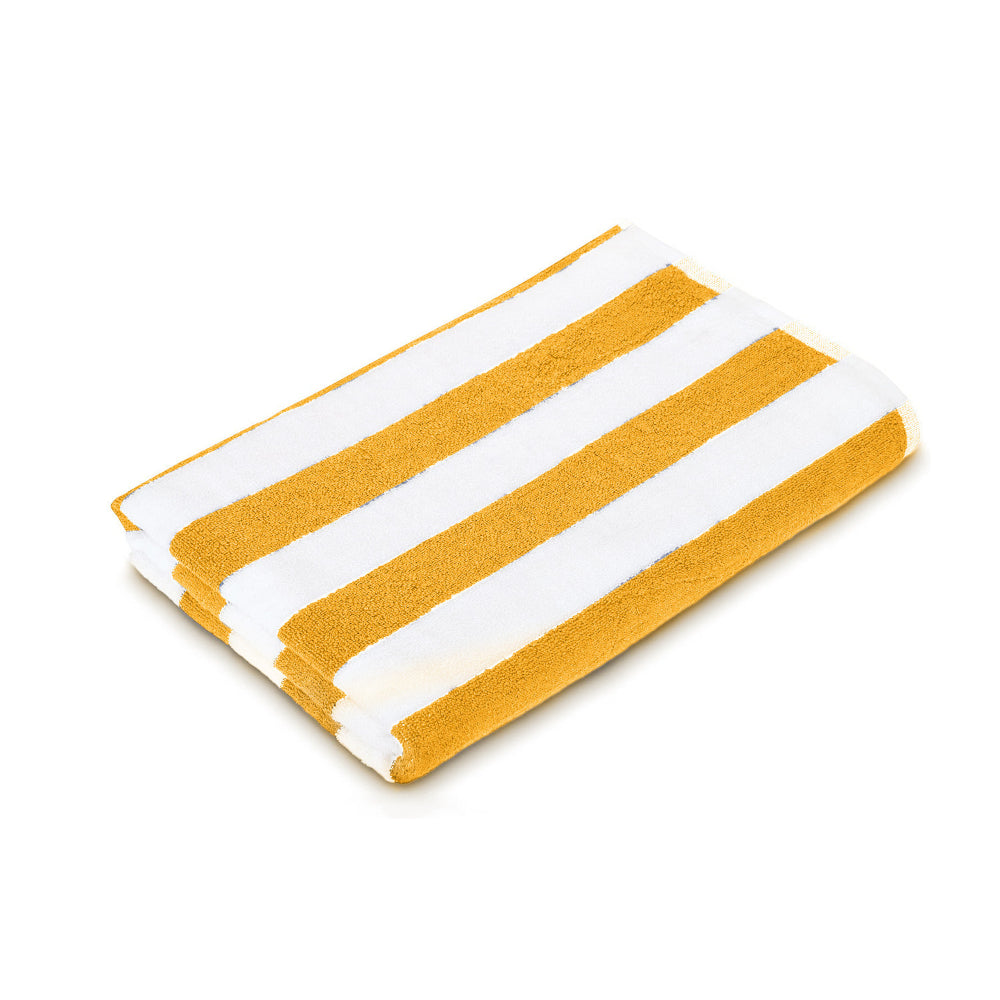 Cotton Home Striped Pool Towel 100% Cotton Yellow