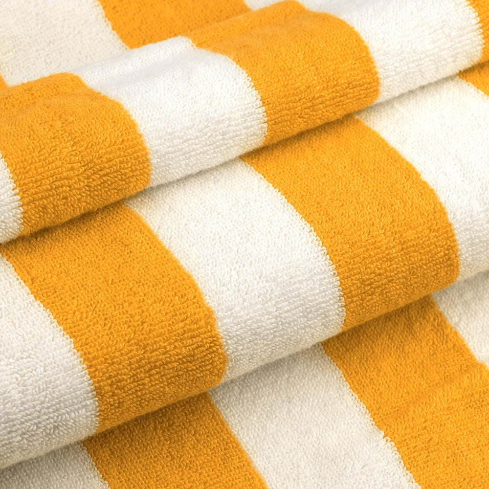 Cotton Home Striped Pool Towel 100% Cotton Yellow