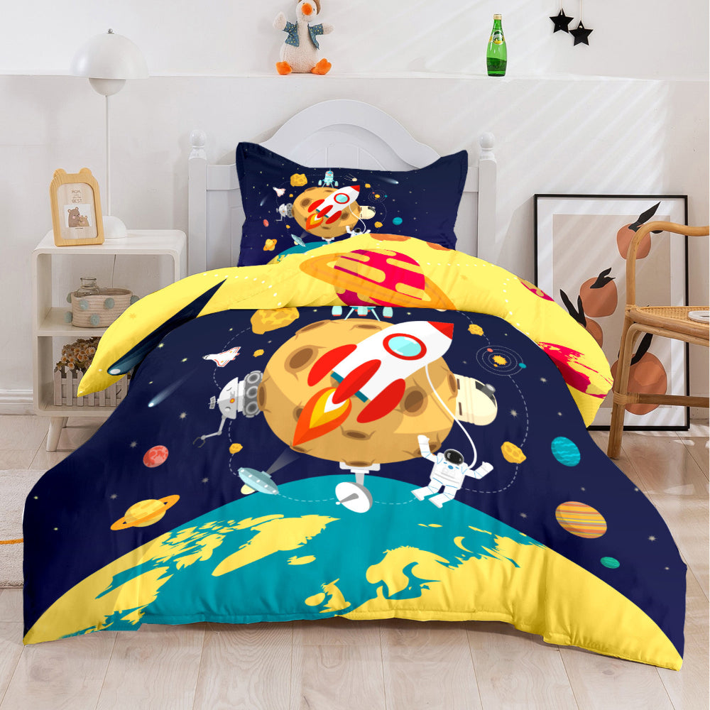 Cotton Home Kids 3-piece Duvet Cover Set Space