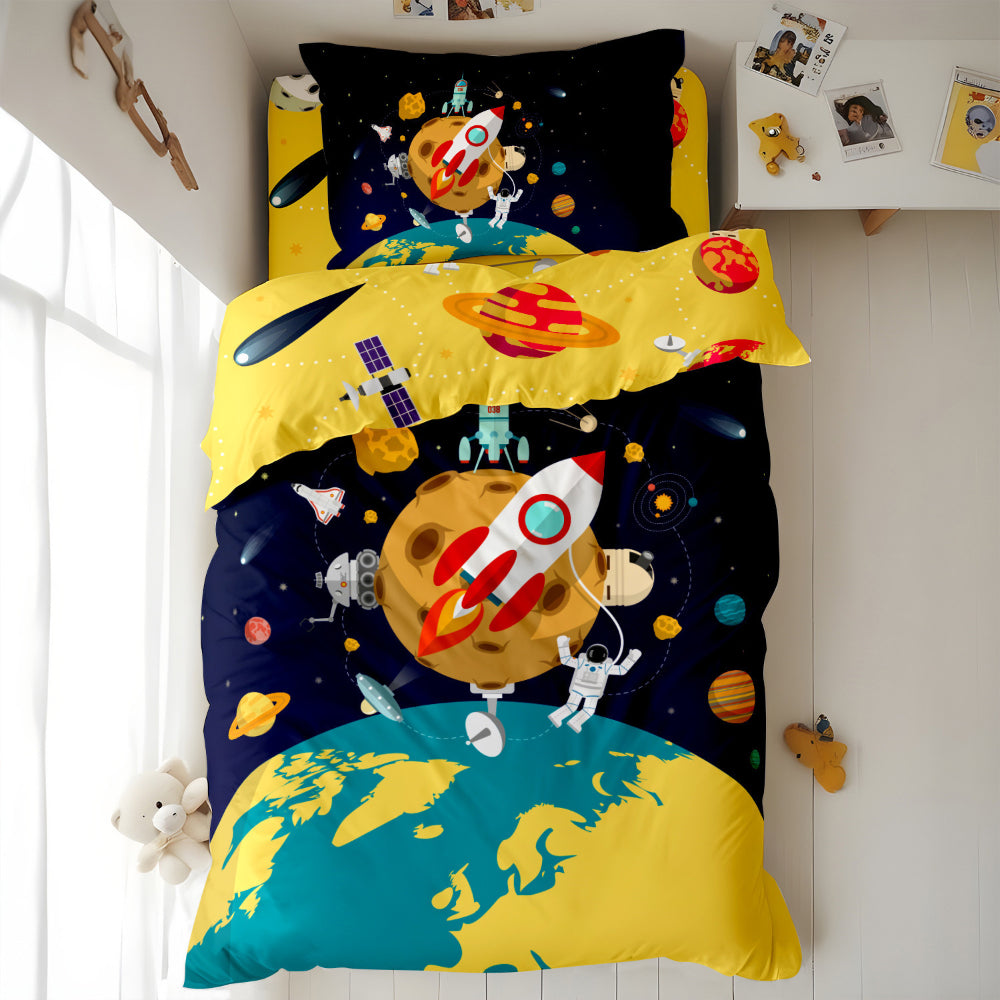 Cotton Home Kids 3-piece Duvet Cover Set Space