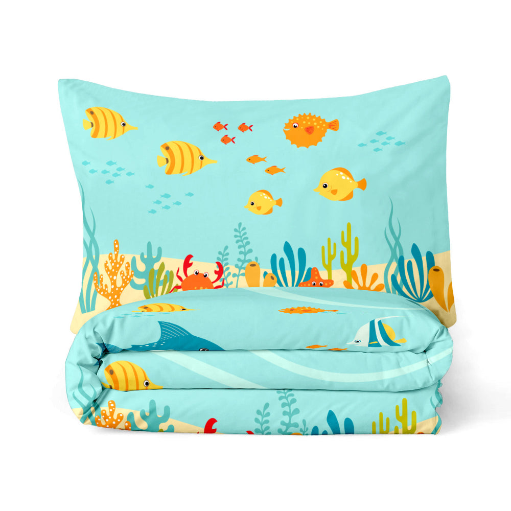 Cotton Home Kids 3-piece Duvet Cover Set Aqua