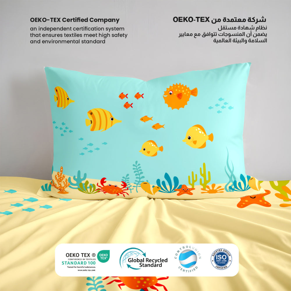 Cotton Home Kids 3-piece Duvet Cover Set Aqua