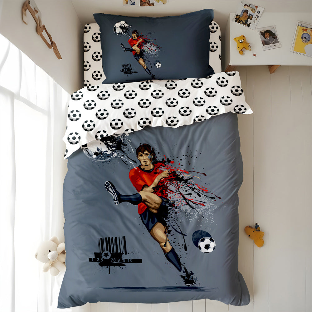 Cotton Home Kids 3-piece Duvet Cover Set Football