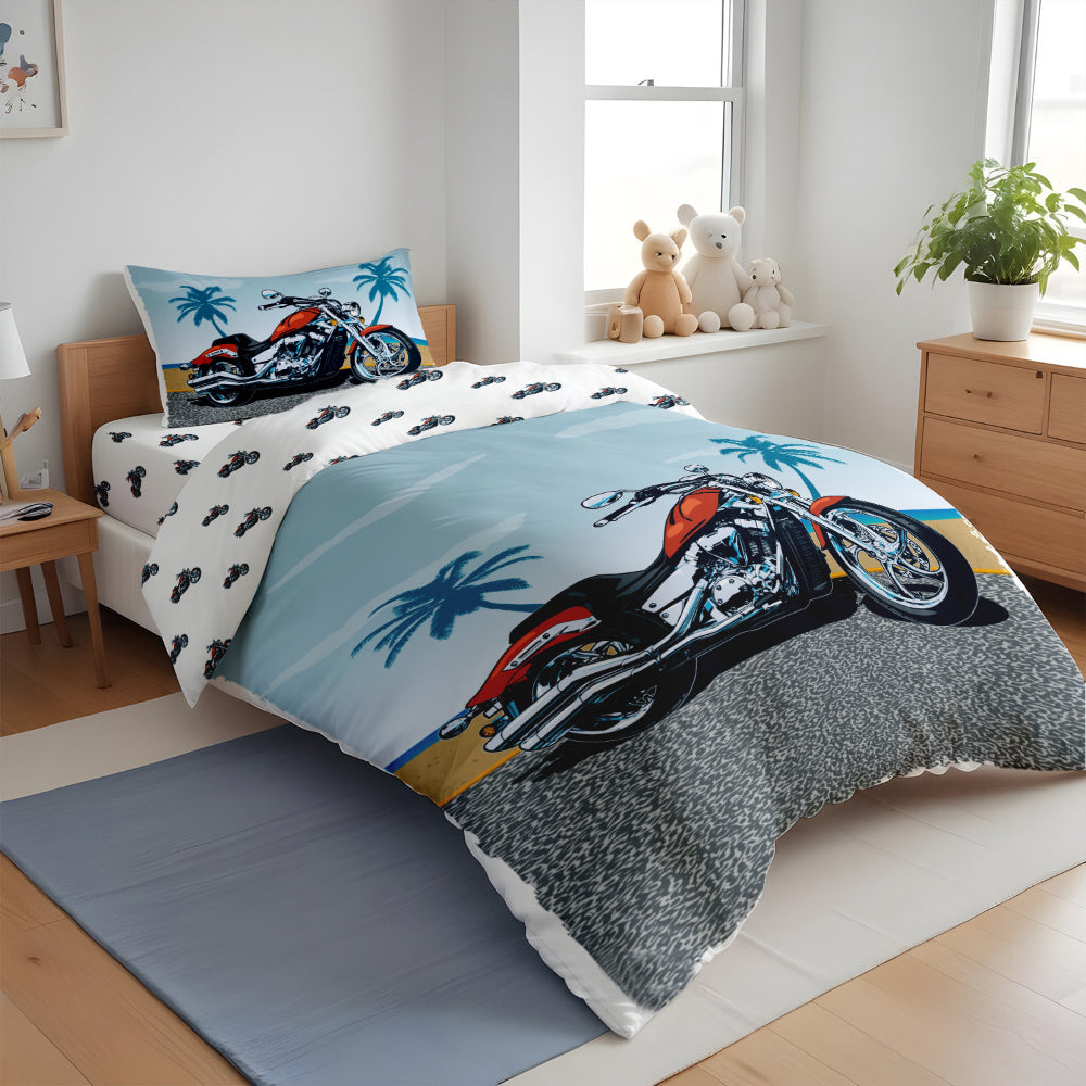 Cotton Home Kids 3-piece Duvet Cover Set Bike