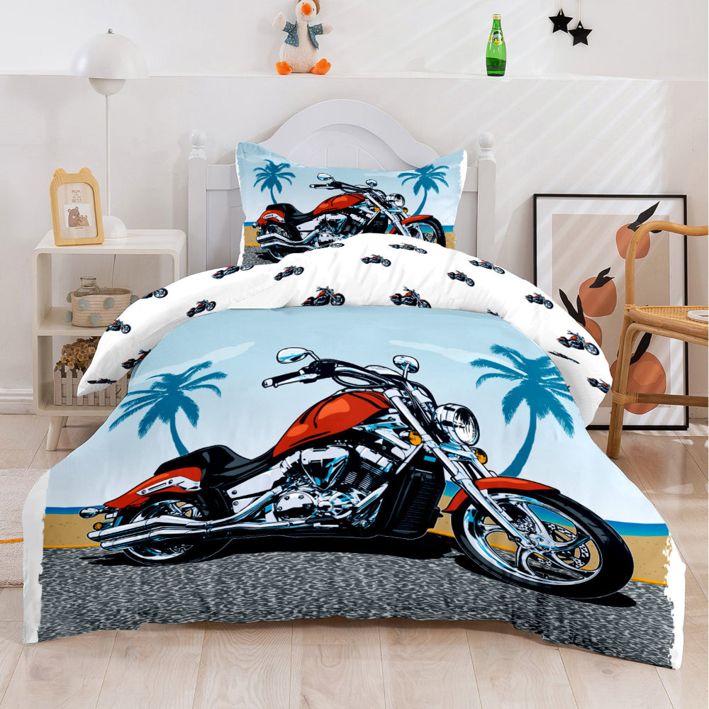 Cotton Home Kids 3-piece Duvet Cover Set Bike