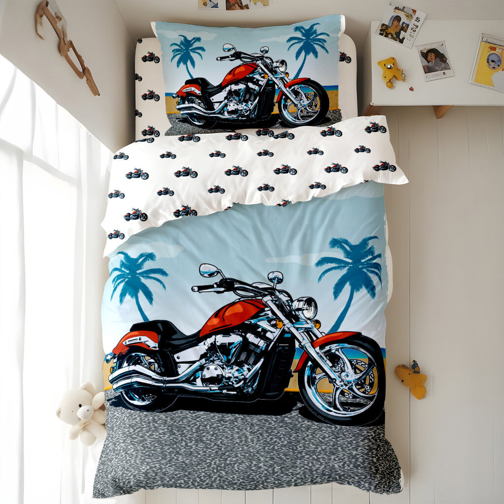 Cotton Home Kids 3-piece Duvet Cover Set Bike