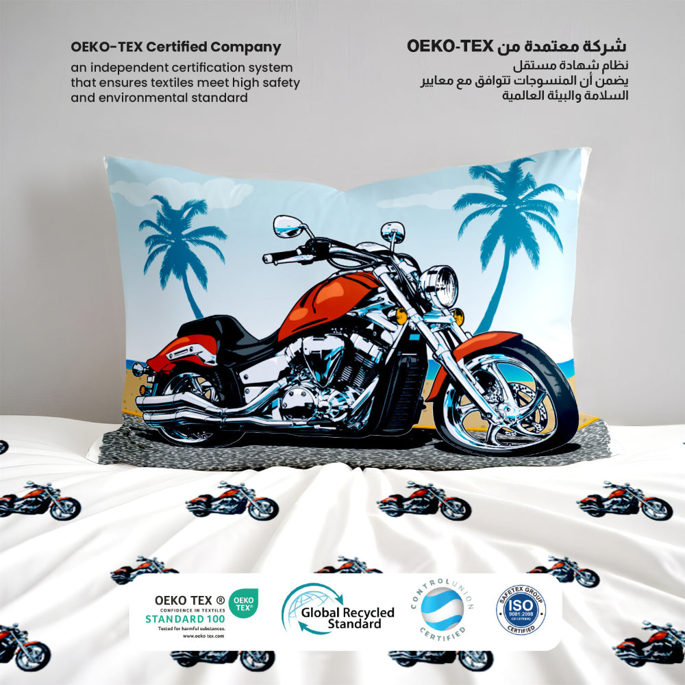 Cotton Home Kids 3-piece Duvet Cover Set Bike