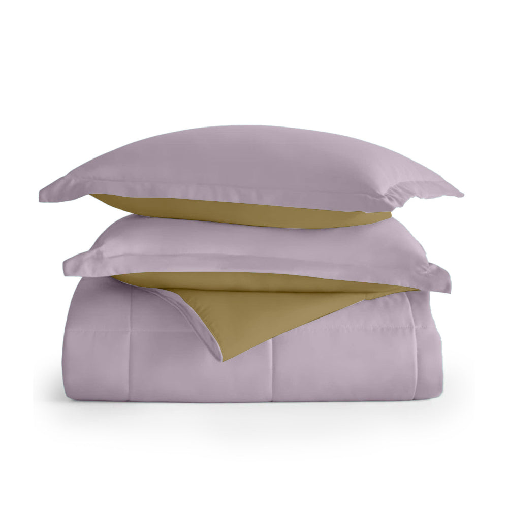 Cotton Home Adult 3-piece Set Reversible Comforter LightPurple