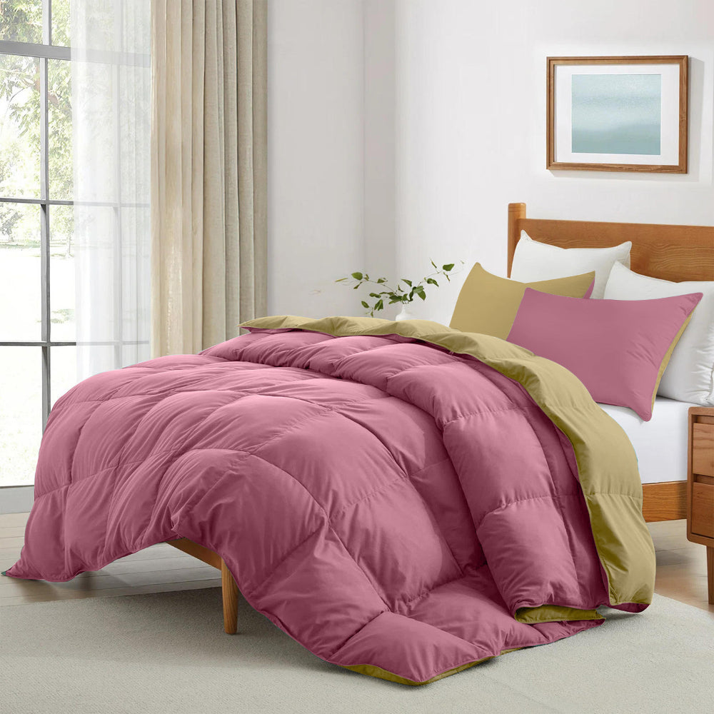 Cotton Home Adult 3-piece Set Reversible Comforter Muave