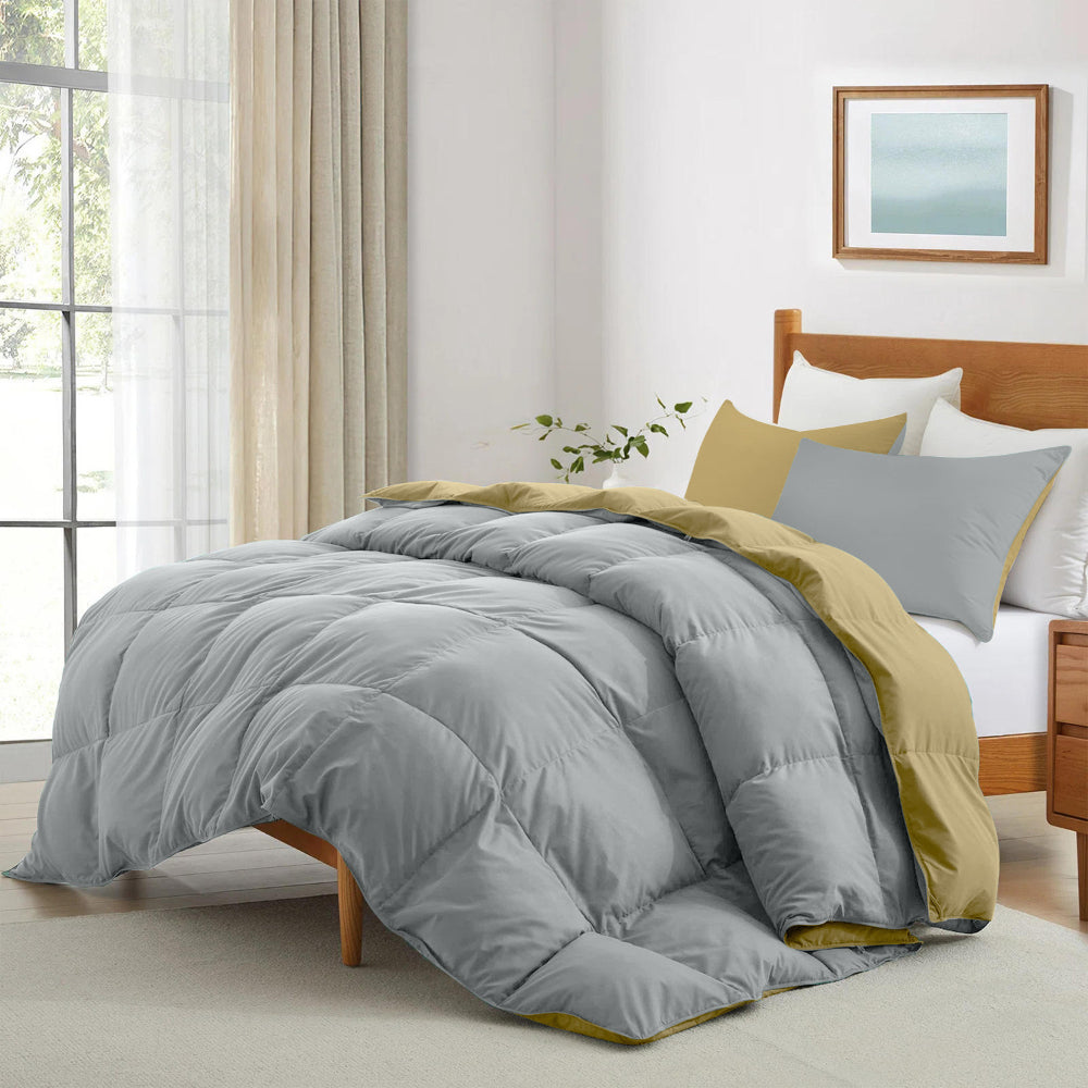 Cotton Home Adult 3-piece Set Reversible Comforter Grey