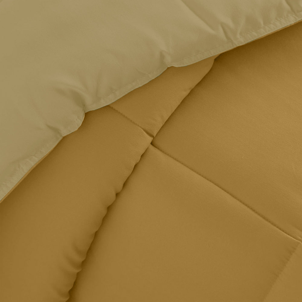 Cotton Home Adult 3-piece Set Reversible Comforter Gold