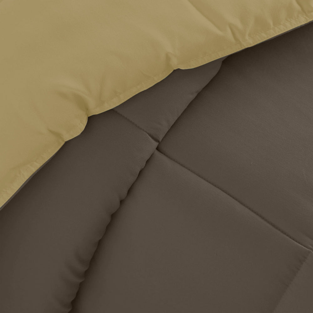 Cotton Home Adult 3-piece Set Reversible Comforter Chocolate Brown