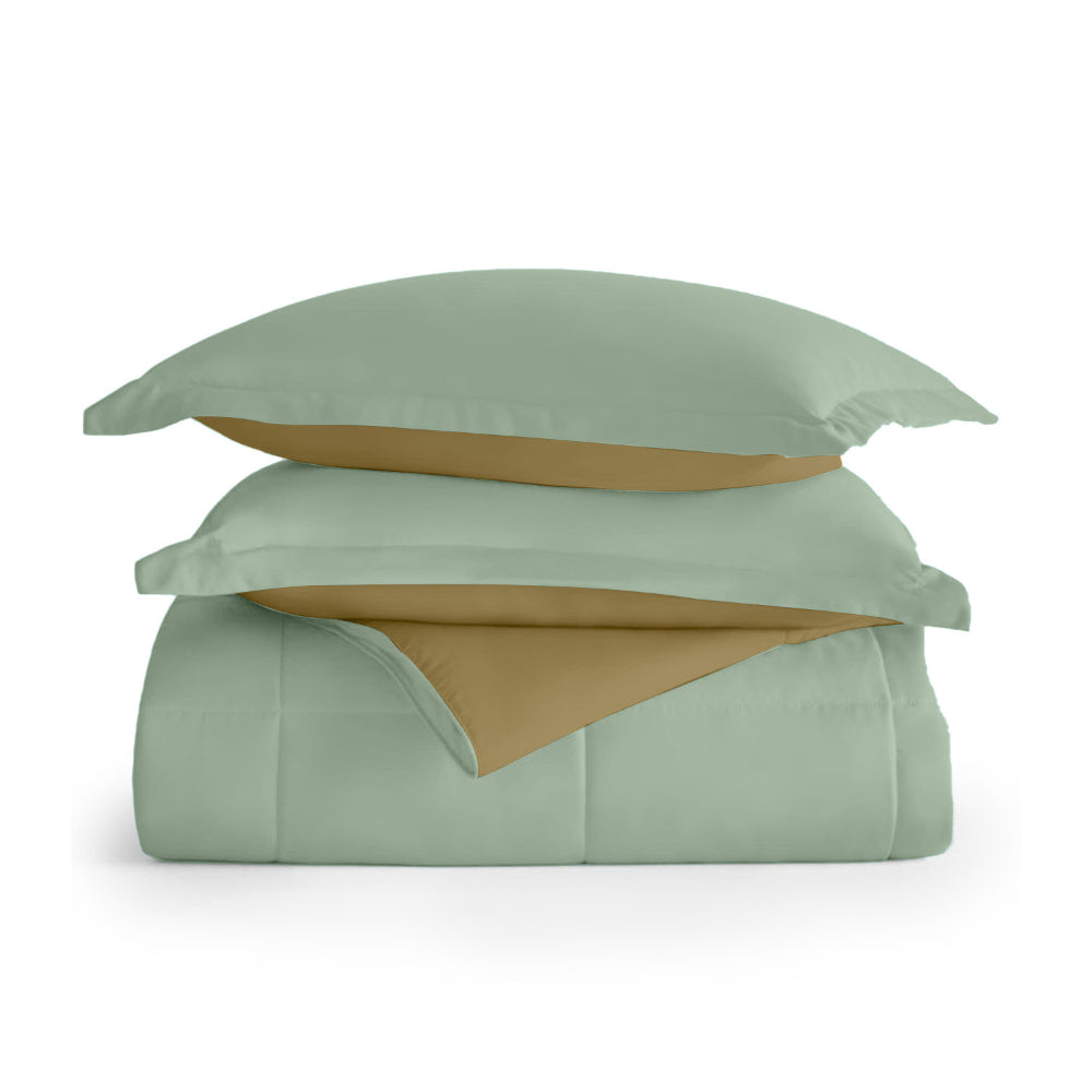 Cotton Home Adult 3-piece Set Reversible Comforter Mint